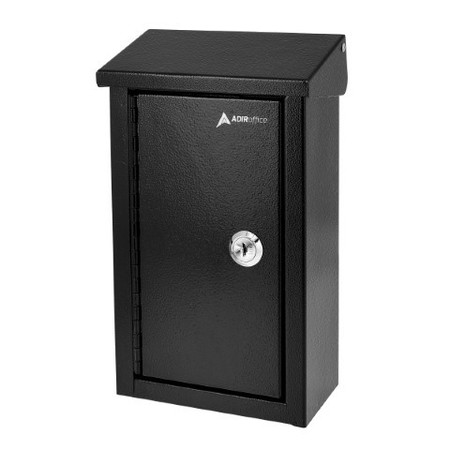 Adiroffice Large Steel Heavy-Duty Outdoor Key Drop Box ADI631-11-BLK